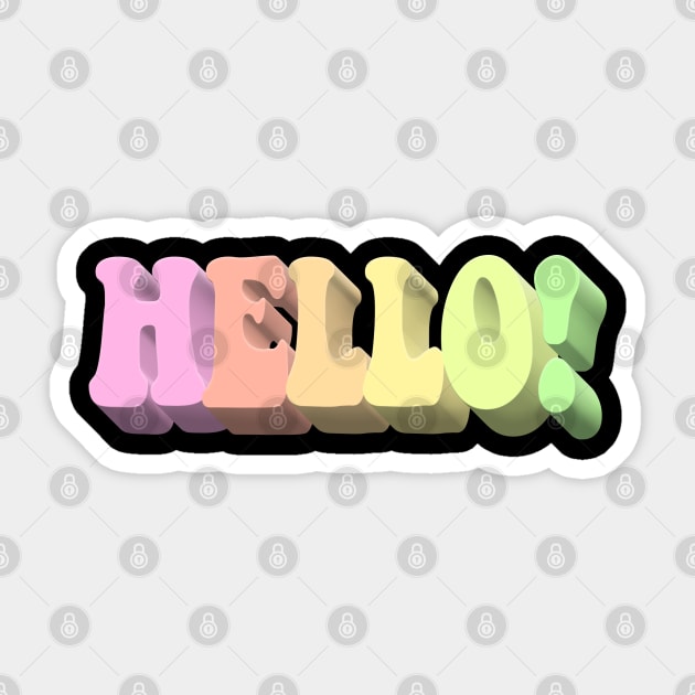 Pastel HELLO! Rainbow Design Sticker by DankFutura